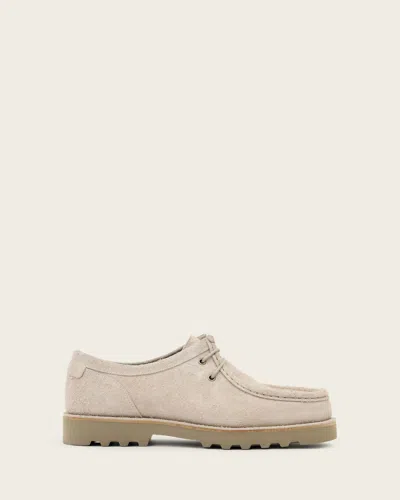 Allsaints Leather Skiff Boat Shoe In White