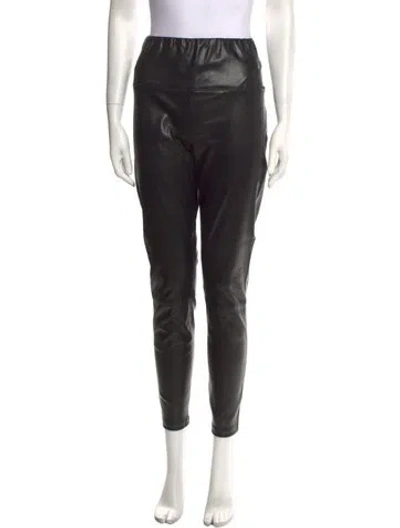 Pre-owned Allsaints Leather Skinny Leg Pants In Black