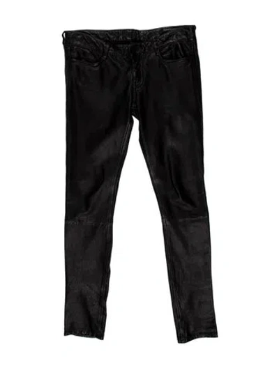 Pre-owned Allsaints Leather Skinny Leg Pants In Black