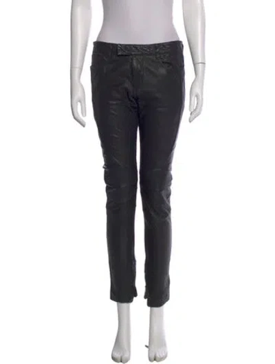Pre-owned Allsaints Leather Skinny Leg Pants In Black
