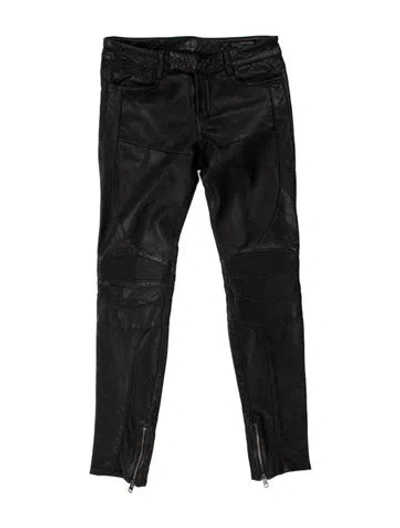 Pre-owned Allsaints Leather Skinny Leg Pants In Black
