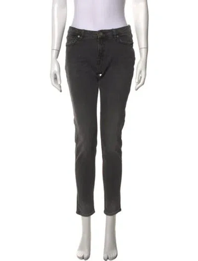 Pre-owned Allsaints Leather Skinny Leg Pants In Black