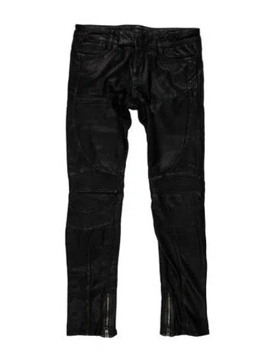 Pre-owned Allsaints Leather Skinny Leg Pants In Black