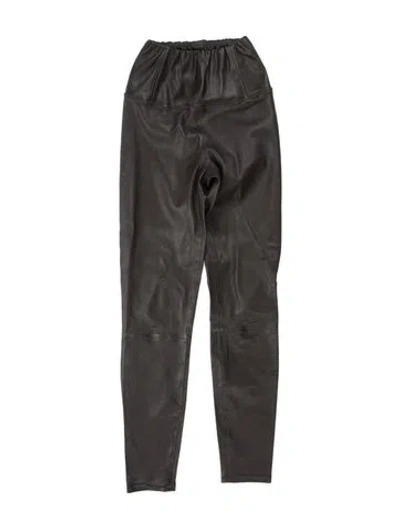 Pre-owned Allsaints Leather Skinny Leg Pants W/ Tags In Gray
