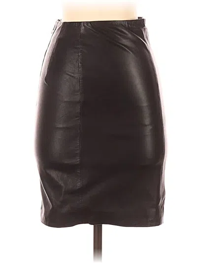 Pre-owned Allsaints Leather Skirt In Black