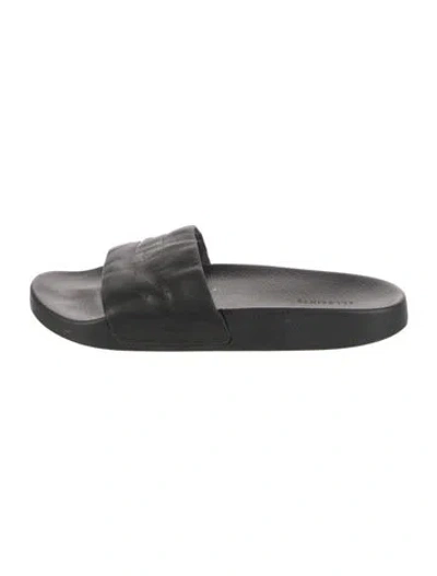 Pre-owned Allsaints Leather Slides In Black