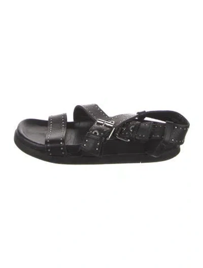 Pre-owned Allsaints Leather Slides In Black