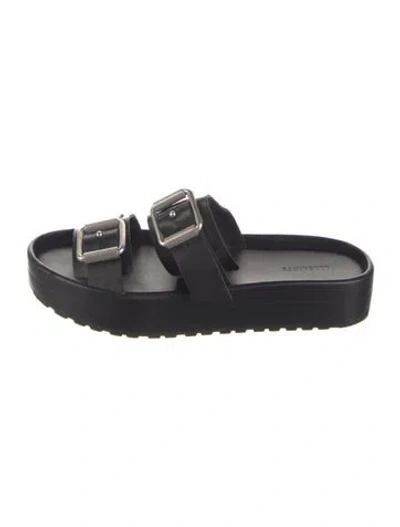 Pre-owned Allsaints Leather Slides In Black