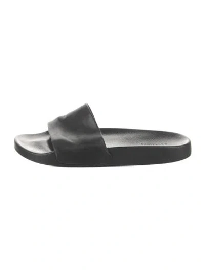 Pre-owned Allsaints Leather Slides In Black
