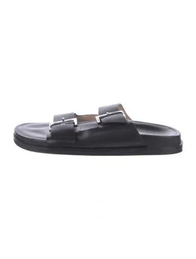 Pre-owned Allsaints Leather Slides In Black