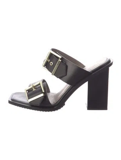 Pre-owned Allsaints Leather Slides In Black