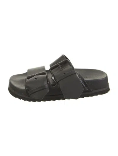 Pre-owned Allsaints Leather Slides In Black