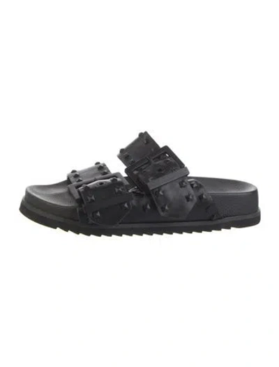 Pre-owned Allsaints Leather Slides In Black