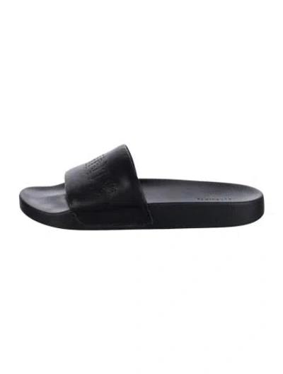Pre-owned Allsaints Leather Slides In Black