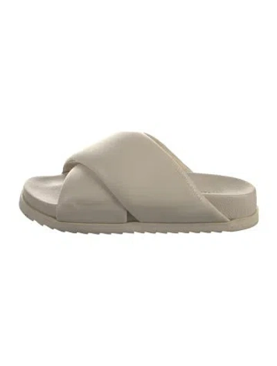 Pre-owned Allsaints Leather Slides In Neutral