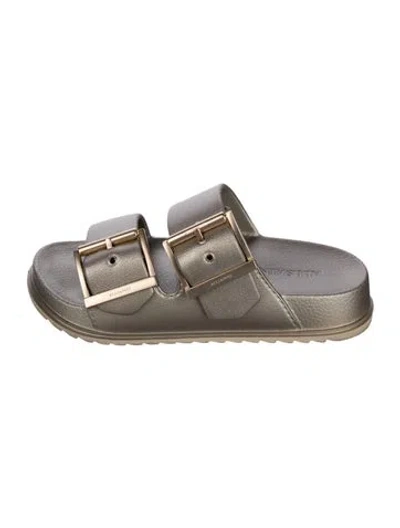 Pre-owned Allsaints Leather Slides In Neutrals