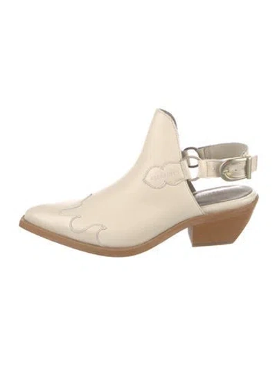 Pre-owned Allsaints Leather Slingback Flats In Neutral