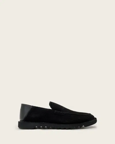 Allsaints Slix Leather Loafers In Black