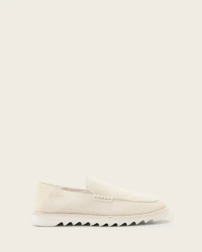 Allsaints Slix Leather Loafers In White