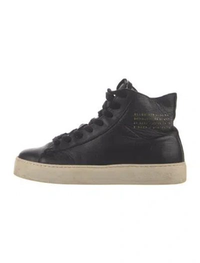 Pre-owned Allsaints Leather Sneakers In Black