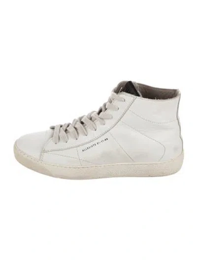 Pre-owned Allsaints Leather Sneakers In White