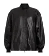 Allsaints Womens Sofi Leather Bomber Jacket Black In Black