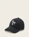 Allsaints Leather Spray Logo Baseball Cap In Gray