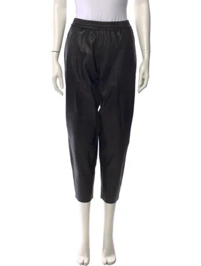 Pre-owned Allsaints Leather Straight Leg Pants In Black