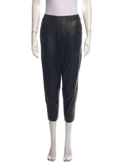 Pre-owned Allsaints Leather Straight Leg Pants In Black