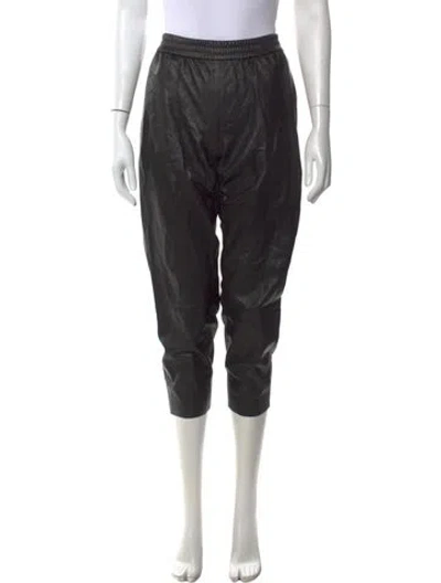 Pre-owned Allsaints Leather Straight Leg Pants W/ Tags In Black