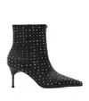 Allsaints Leather Stud Heeled Boots 88 In Black