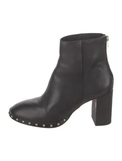 Pre-owned Allsaints Leather Studded Accents Boots In Black