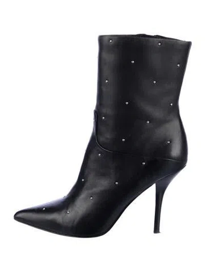 Pre-owned Allsaints Leather Studded Accents Boots In Black