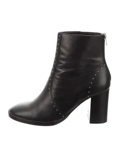 Pre-owned Allsaints Leather Studded Accents Boots In Black
