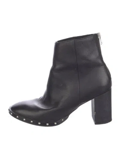 Pre-owned Allsaints Leather Studded Accents Boots In Blue