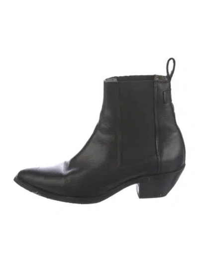 Pre-owned Allsaints Leather Studded Accents Chelsea Boots In Black