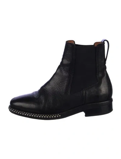 Pre-owned Allsaints Leather Studded Accents Chelsea Boots In Black