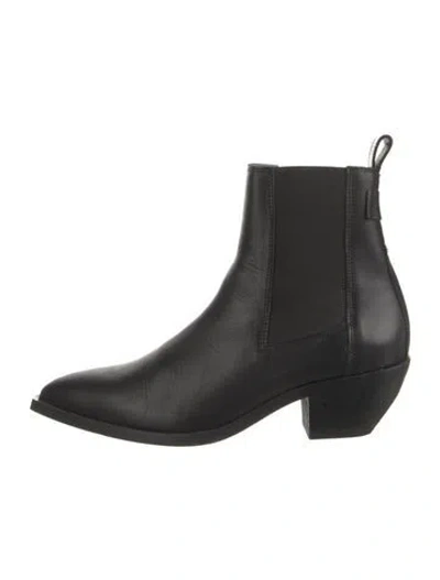 Pre-owned Allsaints Leather Studded Accents Chelsea Boots In Black