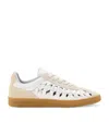 Allsaints Velma Low Top Round Toe Woven Leather Sneakers In White