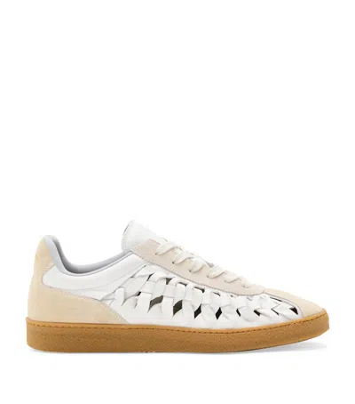 ALLSAINTS LEATHER-SUEDE WOVEN THELMA SNEAKERS