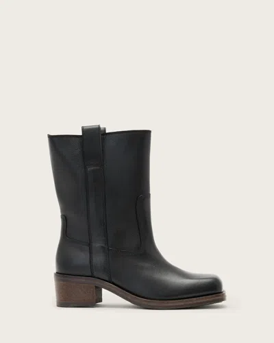 Allsaints Leather Terri Leather Boots In Black