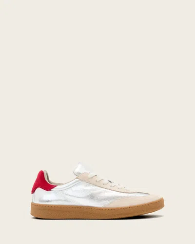 Allsaints Leather Thelma Metallic Leather Low Top Trainers