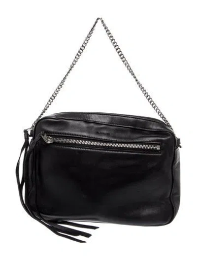 Pre-owned Allsaints Leather Top Handle Bag In Black
