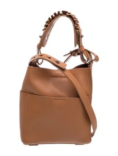 Pre-owned Allsaints Leather Top Handle Bag In Brown