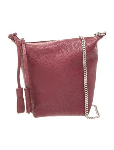 Pre-owned Allsaints Leather Tote In Burgundy