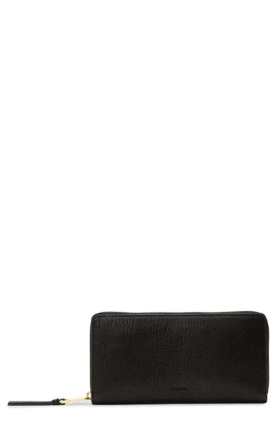 Allsaints Leather Travel Wallet In Black