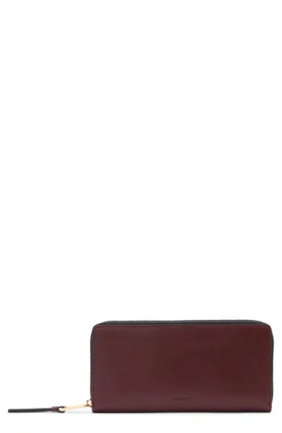 Allsaints Leather Travel Wallet In Red