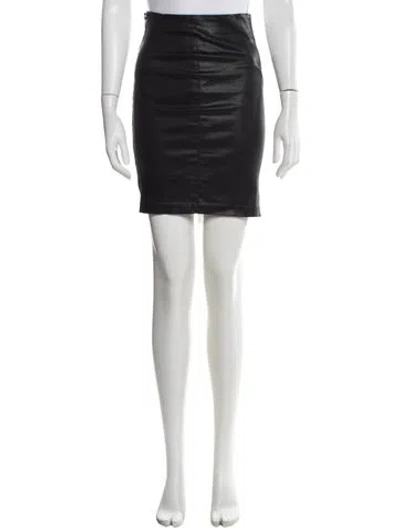 Pre-owned Allsaints Leather Trim Embellishment Mini Skirt In Black