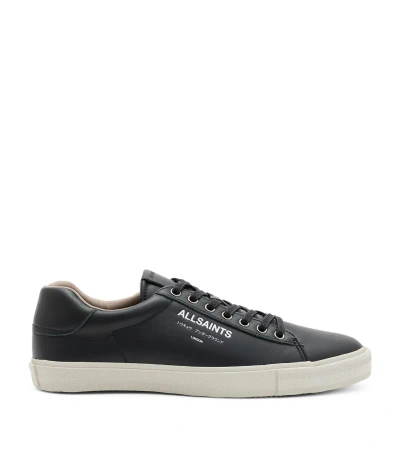 Allsaints Leather Underground Low-top Sneakers In Black