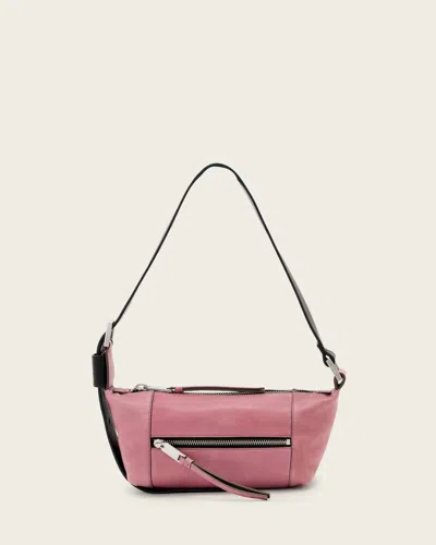 Allsaints Leather Vega Mini Leather Shoulder Bag In Pink